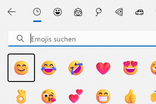 Screenshot Excel: Kontextmenü um Emojis in Excel zu suchen und in Excel einzubinden